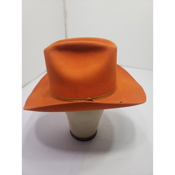 Resistol Self Conforming Hand Creased Las Vegas 6 3/4 Orange Western Style 68L - Picture 4 of 12